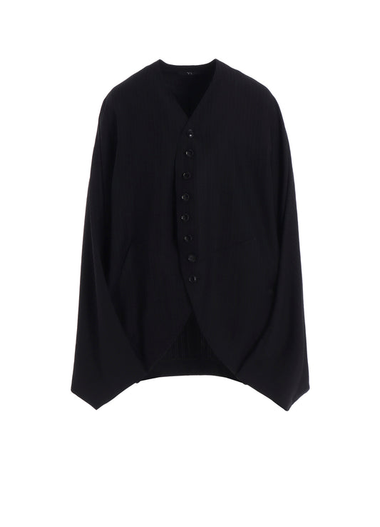 VISCOSE TWEED STRIPE DOLMAN SLEEVE JACKET