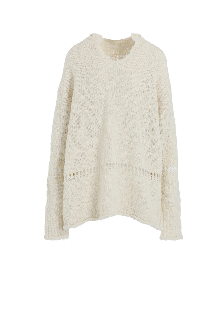 THICK SLUB JERSEY CURLED COLLAR PULLOVER