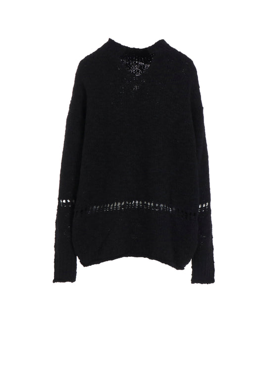 THICK SLUB JERSEY CURLED COLLAR PULLOVER