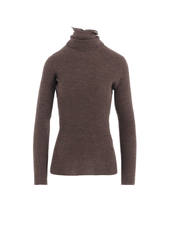 DOUBLE HIGH NECK RIB PULLOVER