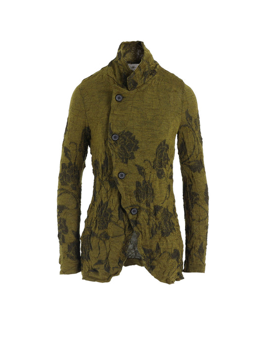 BIG FLOWER WRINKLED KNIT JACKET
