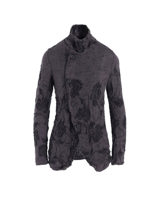 BIG FLOWER WRINKLED KNIT JACKET