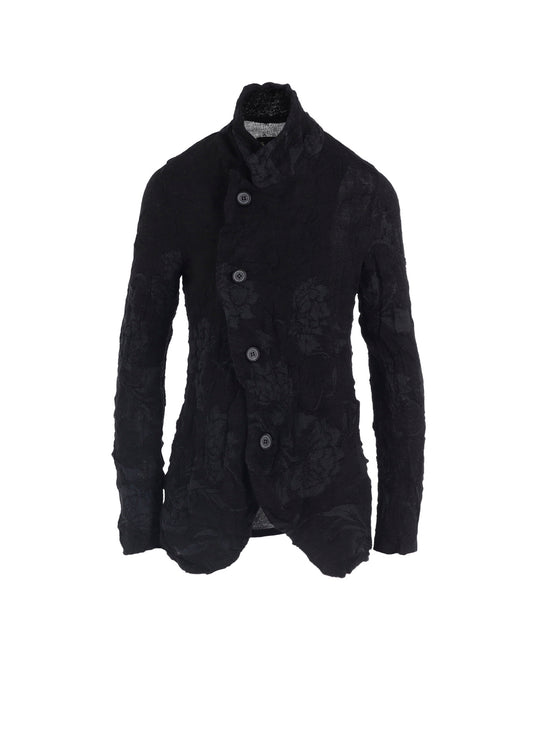 BIG FLOWER WRINKLED KNIT JACKET