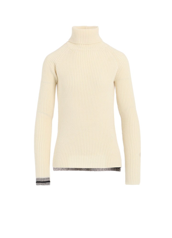 RIBBED HIGH NECK PULLOVER