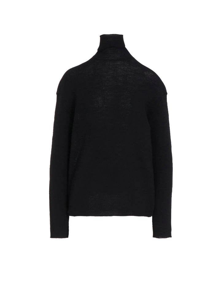 RIB OVERSIZED HIGH NECK KNIT