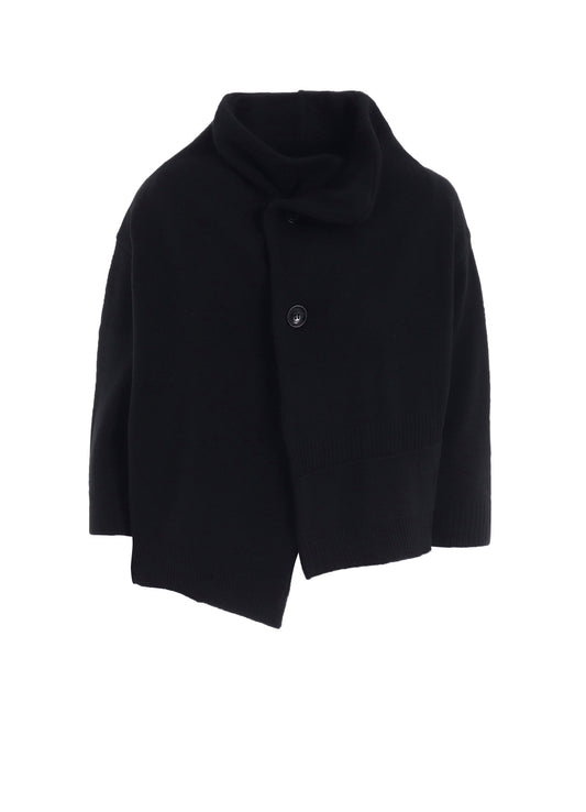 WOOL JERSEY SNAP BUTTON CARDIGAN
