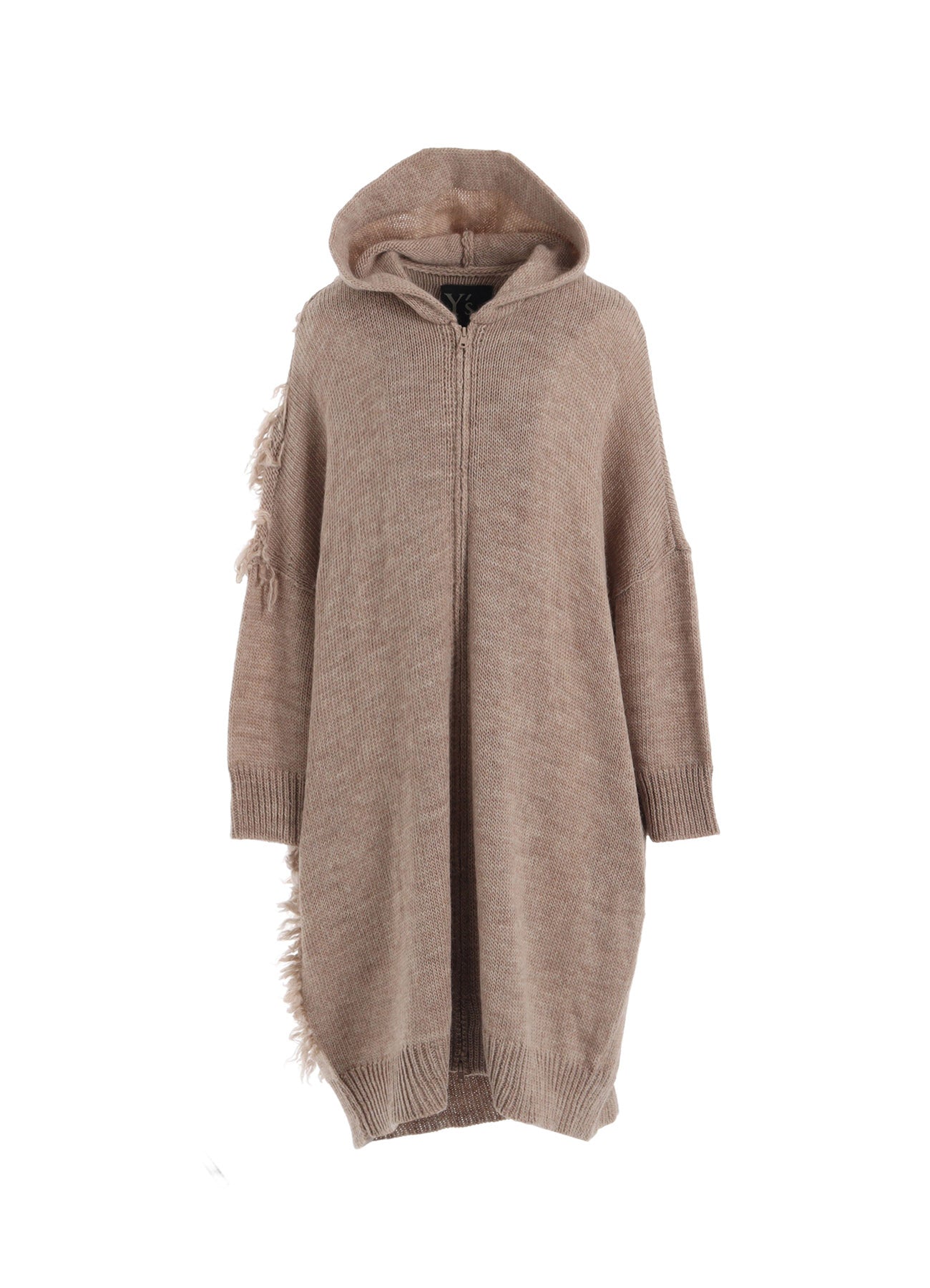 94aw Yohji Yamamoto femme ニットコート ベージュ FRINGE JQ HOODED CARDIGAN – THE SHOP YOHJI YAMAMOTO