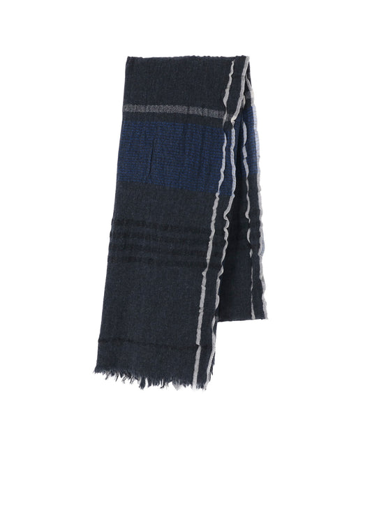 W PLAID FRILL SCARF