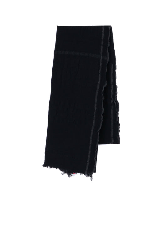 W PLAID FRILL SCARF
