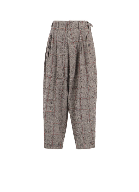 NEEDLE-PUNCHED DOUBLE TUCK WIDE PANTS