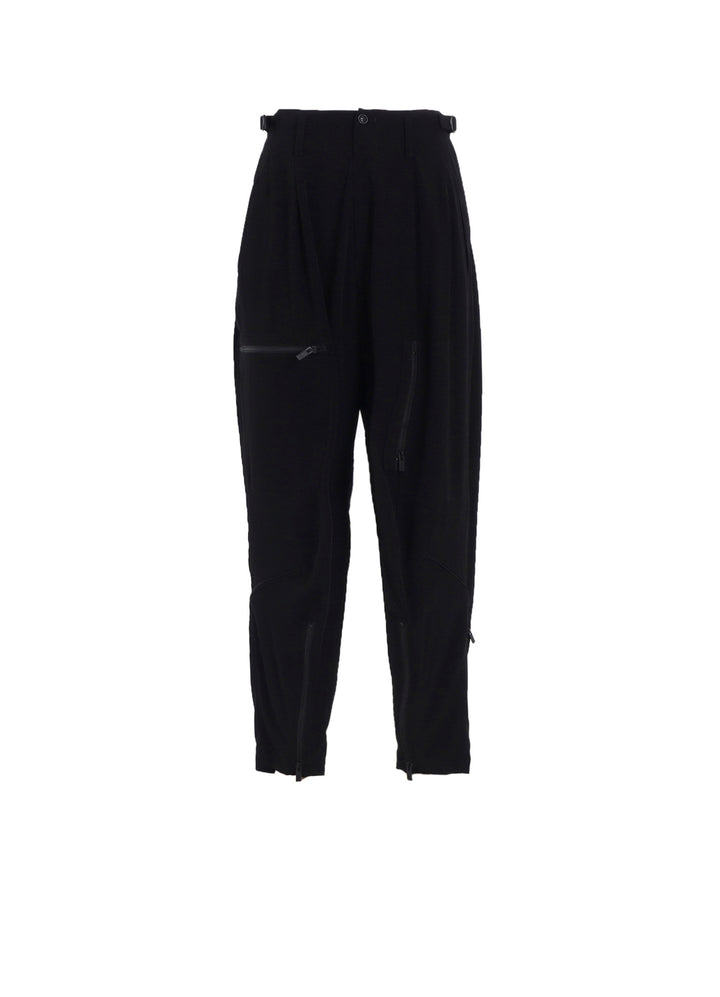 TA/PE CREPE DE CHINE ZIP POCKET PANTS
