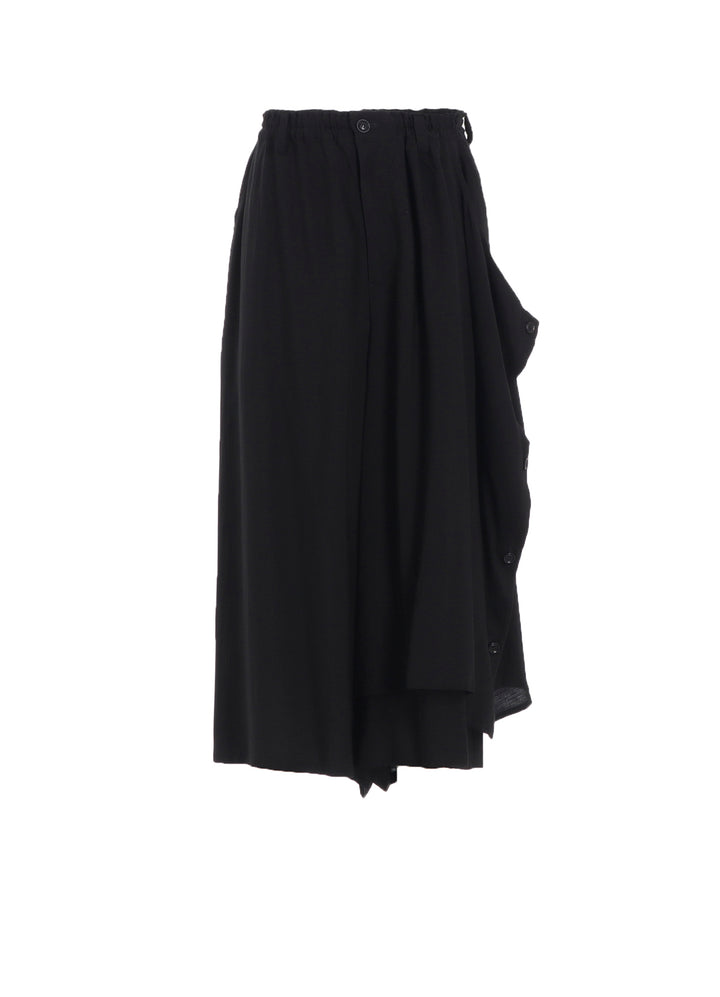 HARD-TWIST SERGE LEFT DOUBLE BUTTON OPEN PANTS