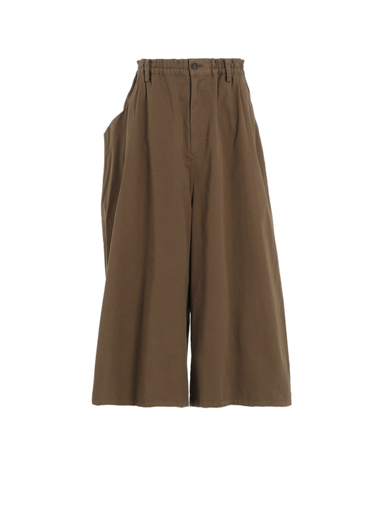 COTTON TWILL GARMENT DYE RIGHT SIDE DRAPE PANTS