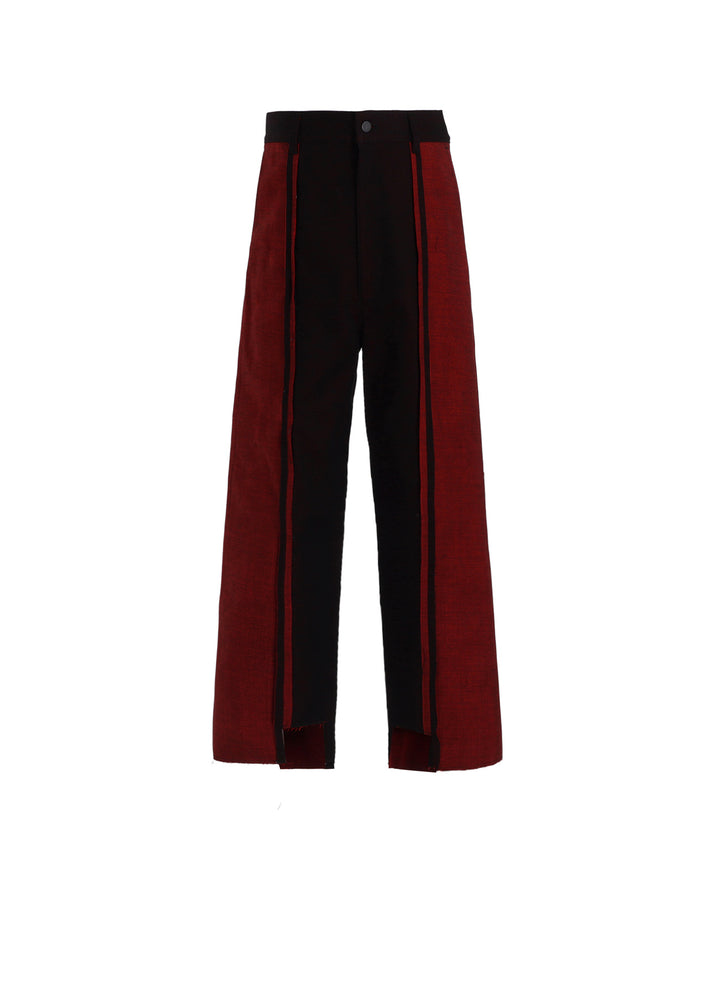RED BACK SIDE DENIM PANEL PANTS