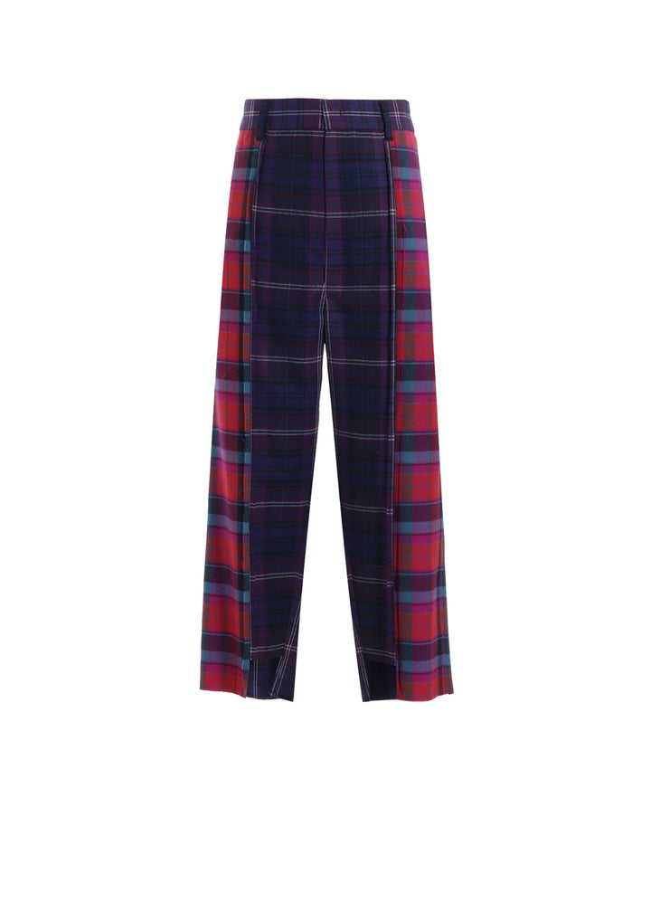 PLAID PANEL PANTS A