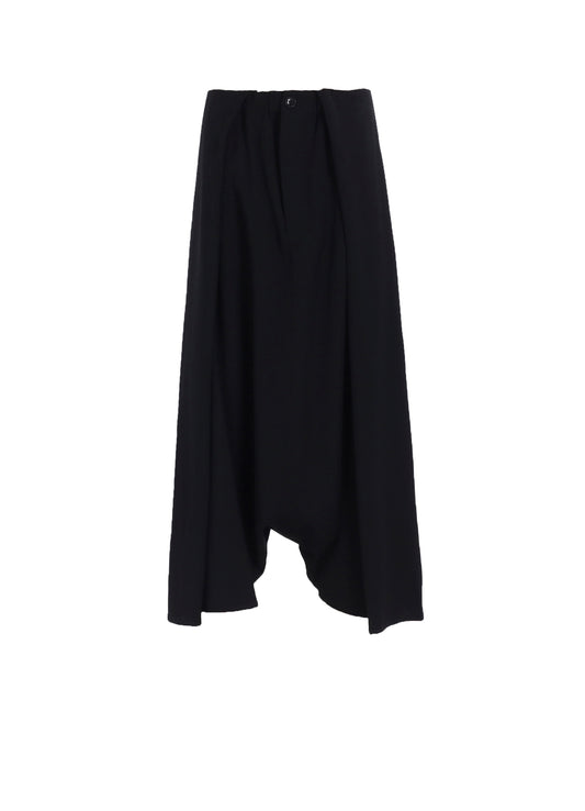 WOOL GABARDINE SAROUEL TUCKED PANTS