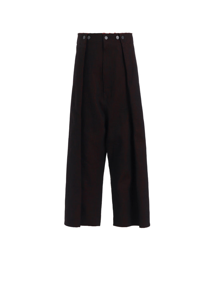 RED BACK SIDE DENIM SIDE TUCKED PANTS