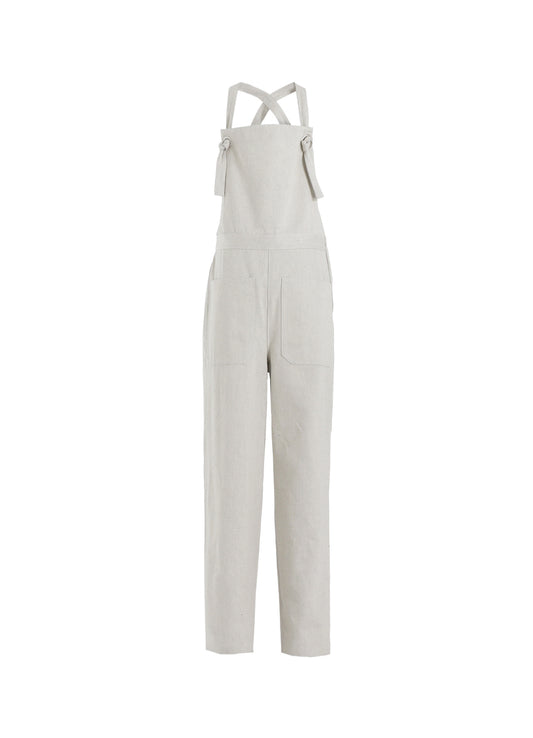 UNEVEN YARN DENIM APRON PANTS