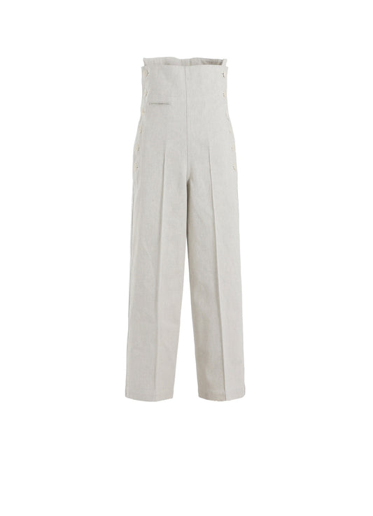 UNEVEN YARN DENIM SIDE OPEN PANTS