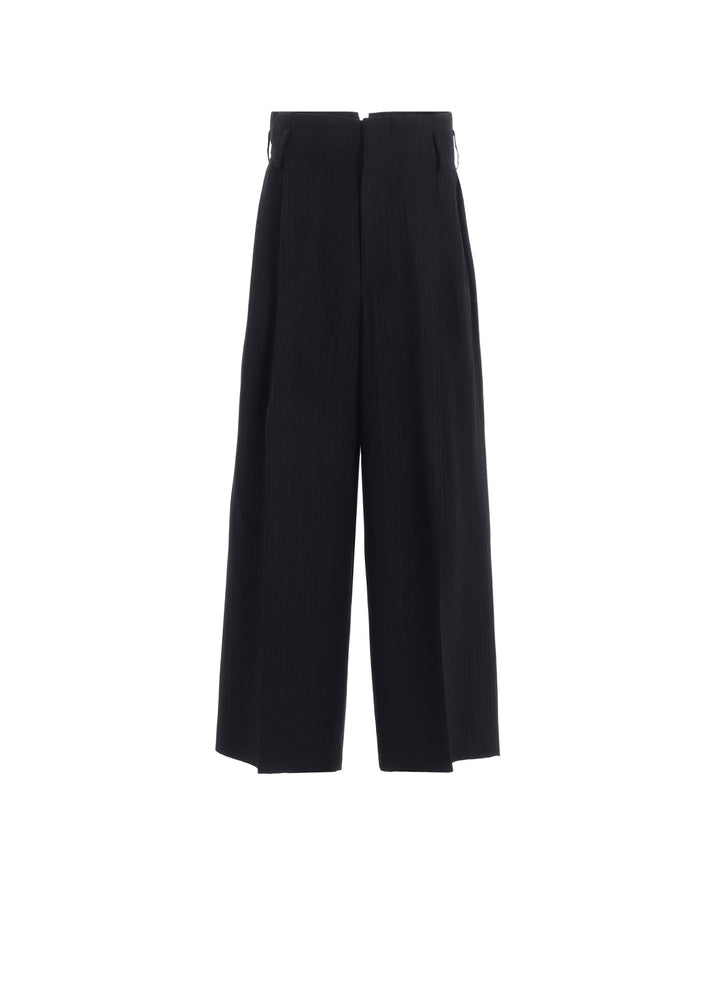 VISCOSE TWEED STRIPE DOUBLE TUCKED PANTS