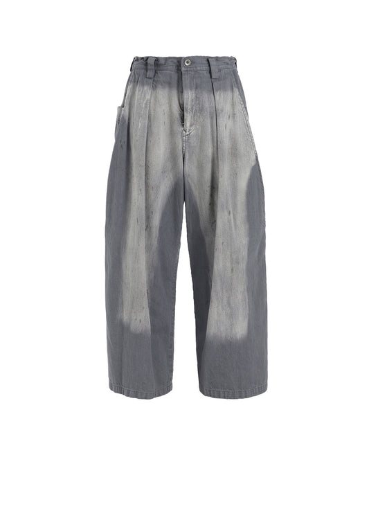 SPOTTED DENIM FRONT BIG POCKET PANTS