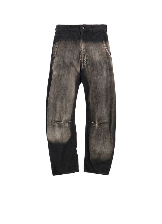 SPOTTED DENIM WIDE PANTS