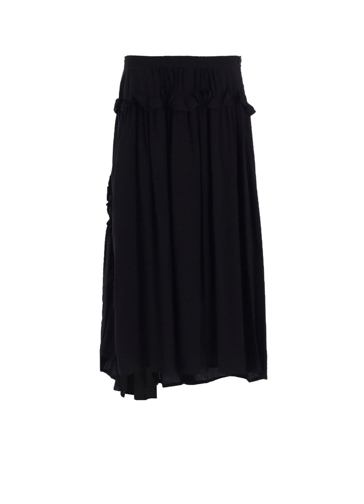 HARD-TWIST SERGE FRILL GATHER SKIRT