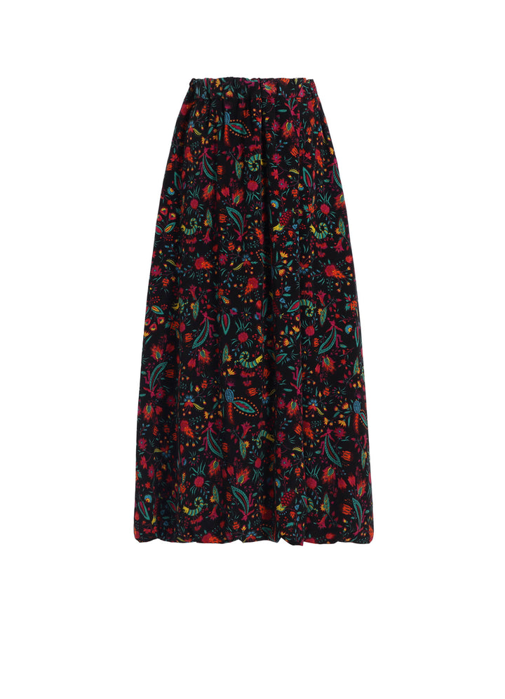 FLOWER PRINT BALLOON SKIRT