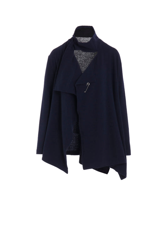 W/NY JERSEY HIGH NECK CARDIGAN