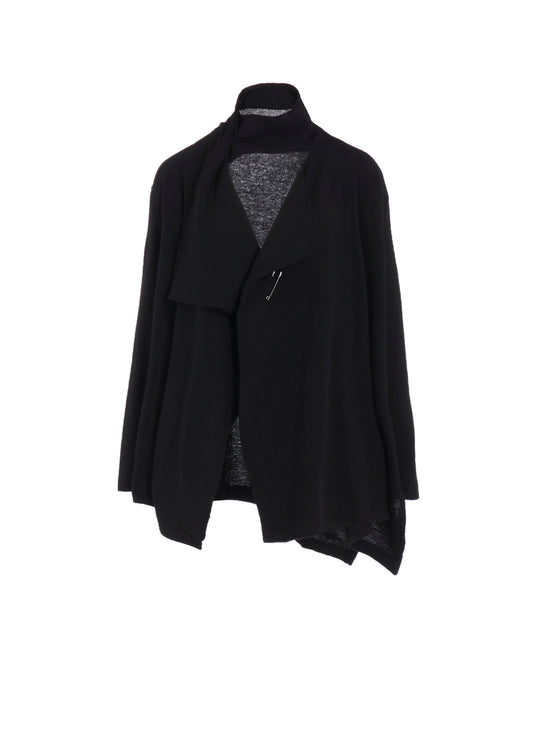 W/NY JERSEY HIGH NECK CARDIGAN