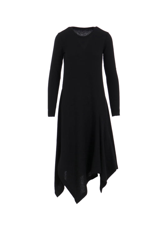 W/NY JERSEY ROUND NECK FLARE DRESS