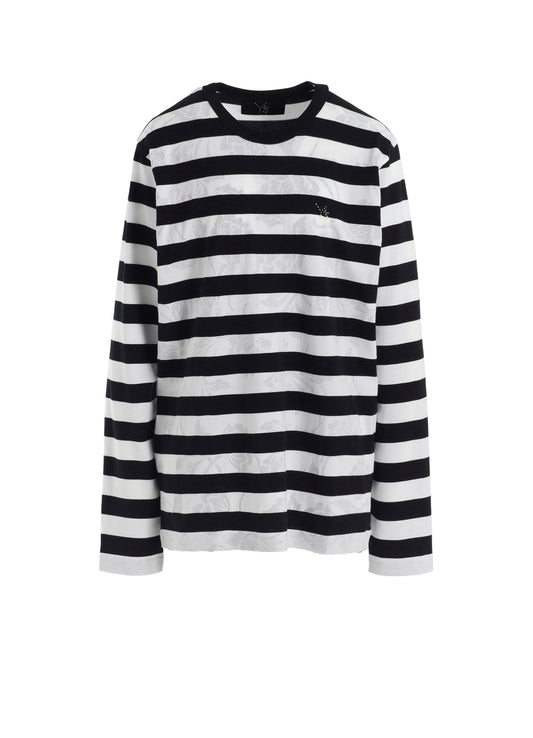 FLOWER PRINT/STRIPE Y'S STITCH LONG SLEEVE T