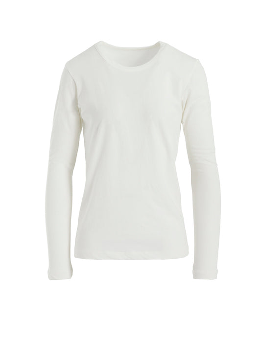 HARD-TWISTED JERSEY ROUND NECK LONG SLEEVE T