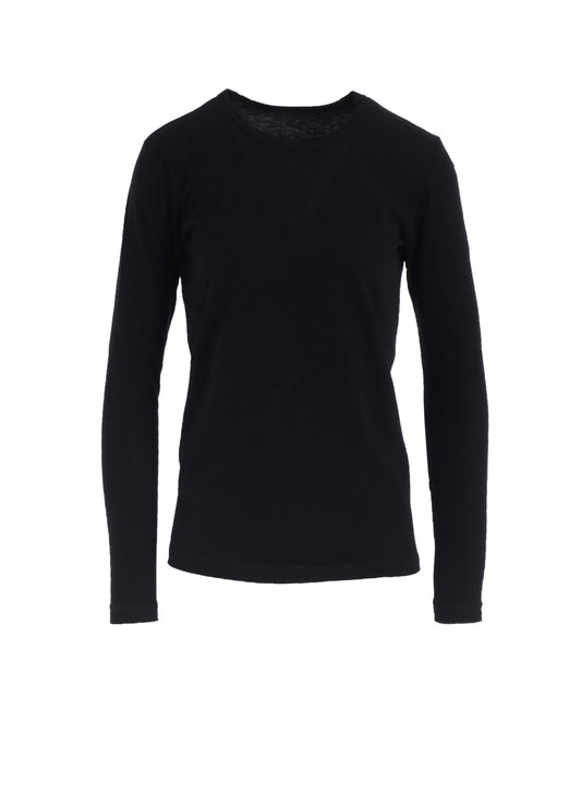 HARD-TWISTED JERSEY ROUND NECK LONG SLEEVE T