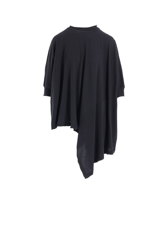 HARD-TWISTED JERSEY ASYMMETRIC DOLMAN T