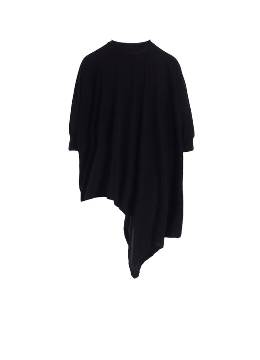 HARD-TWISTED JERSEY ASYMMETRIC DOLMAN T