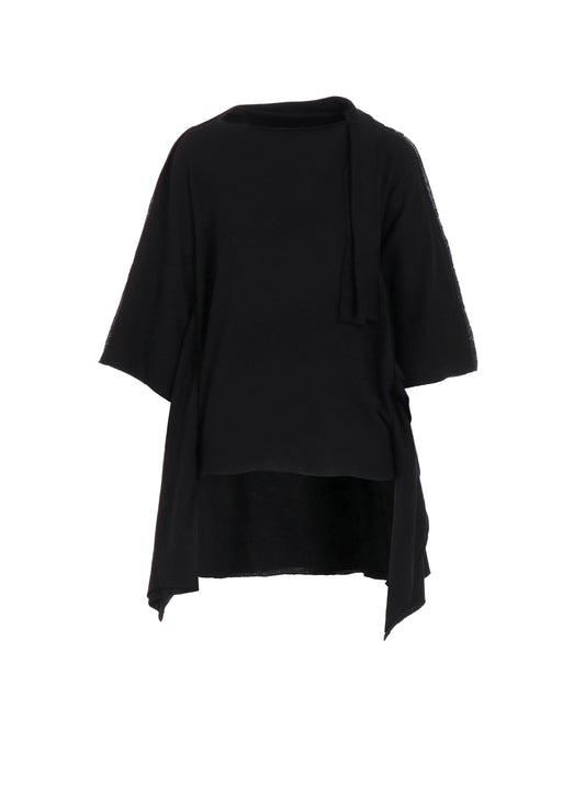W/NY JERSEY DOLMAN SLEEVE RIBBON PULLOVER