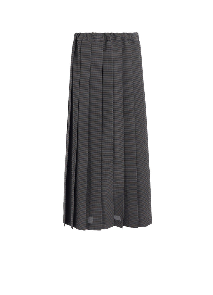 LENO CLOTH HOUNDSTOOTH PLETED SKIRT