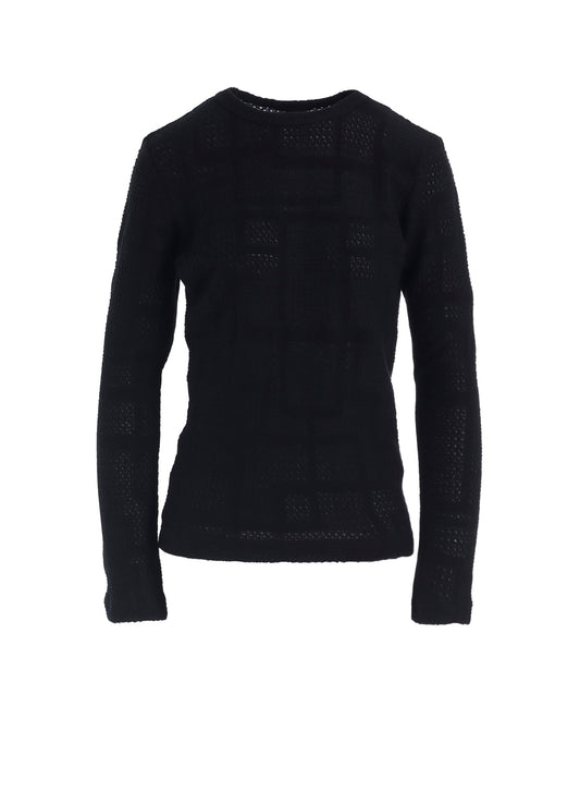 GEOMETRIC SHEER JQ ROUND NECK LONG SLEEVE T