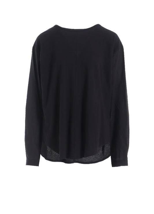 COTTON LAWN CUT&SEWN COMBINATION PULLOVER