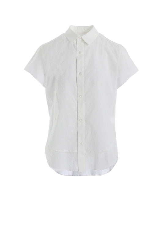 COTTON LAWN DOUBLE LAYERED FRONT HEM BLOUSE
