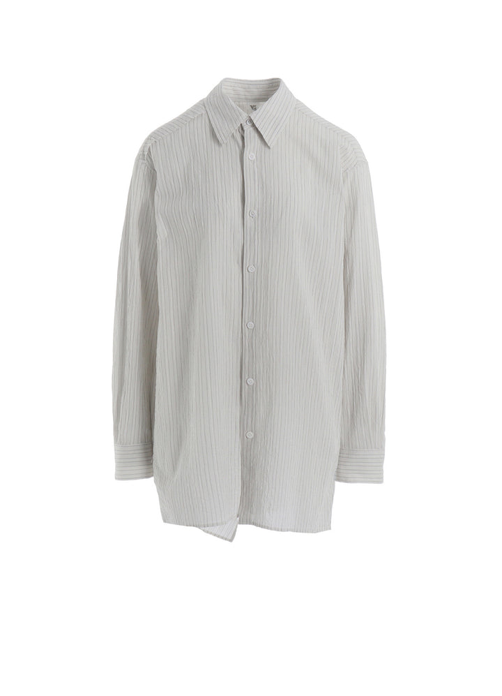 COTTON VOILE BACK-SIDE CLOTH STRIPE BLOUSE