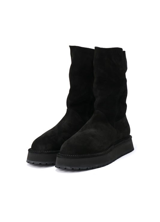 NUBUCK LEATHER SLIP-ON BOOTS