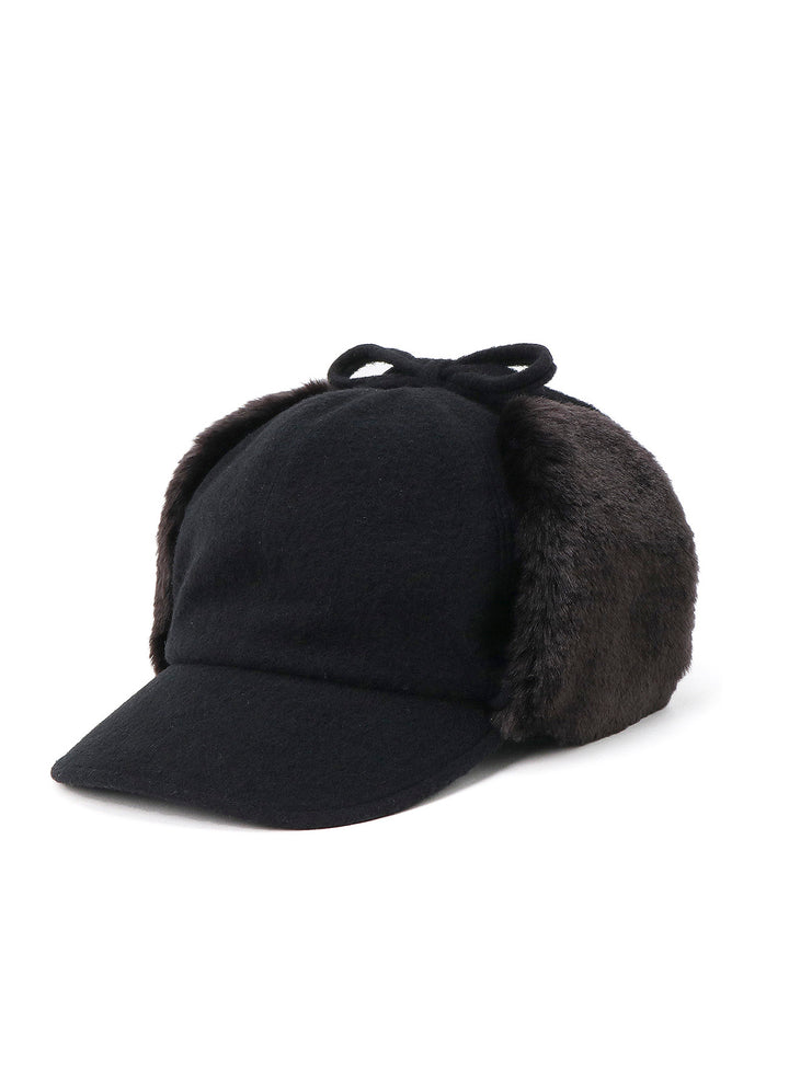 FLEECE CAP WITH FUR EARMUFF