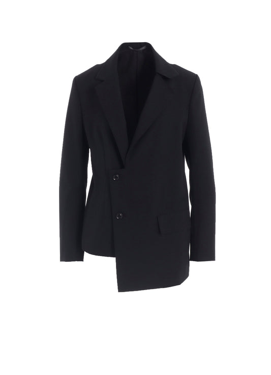 WOOL GABARDINE ASYMMETRIC JACKET