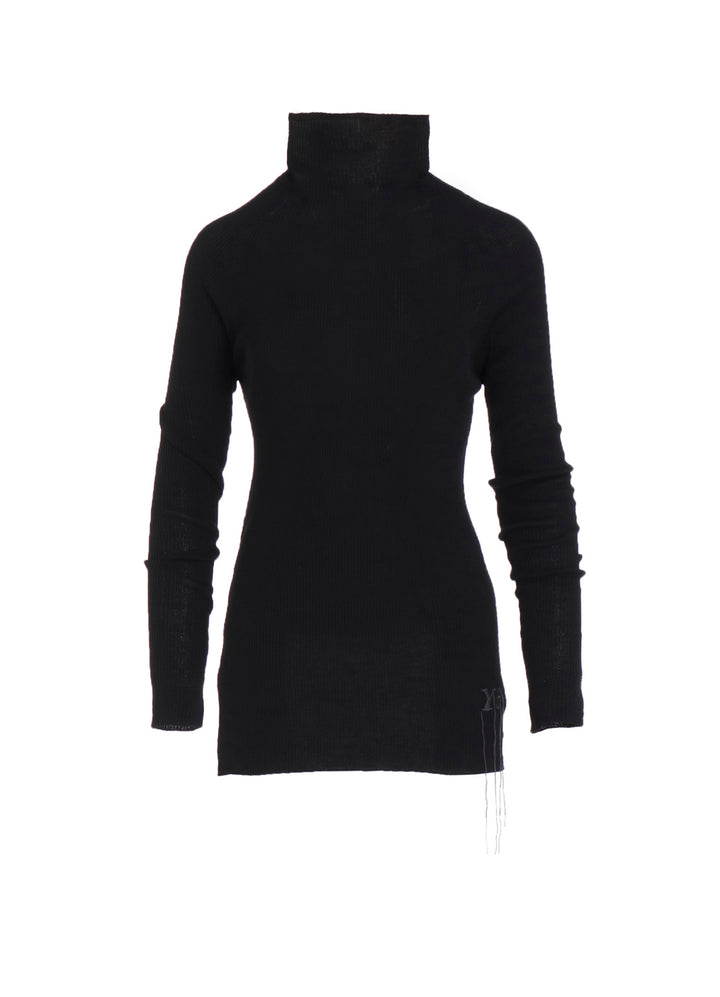 RIBBED HIGH NECK KNIT