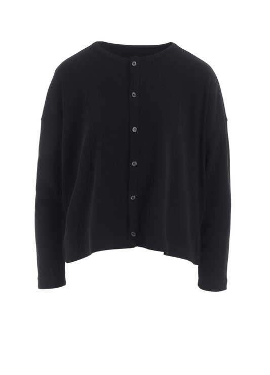 HARD-TWIST CROPPED ROUND NECK CARDIGAN