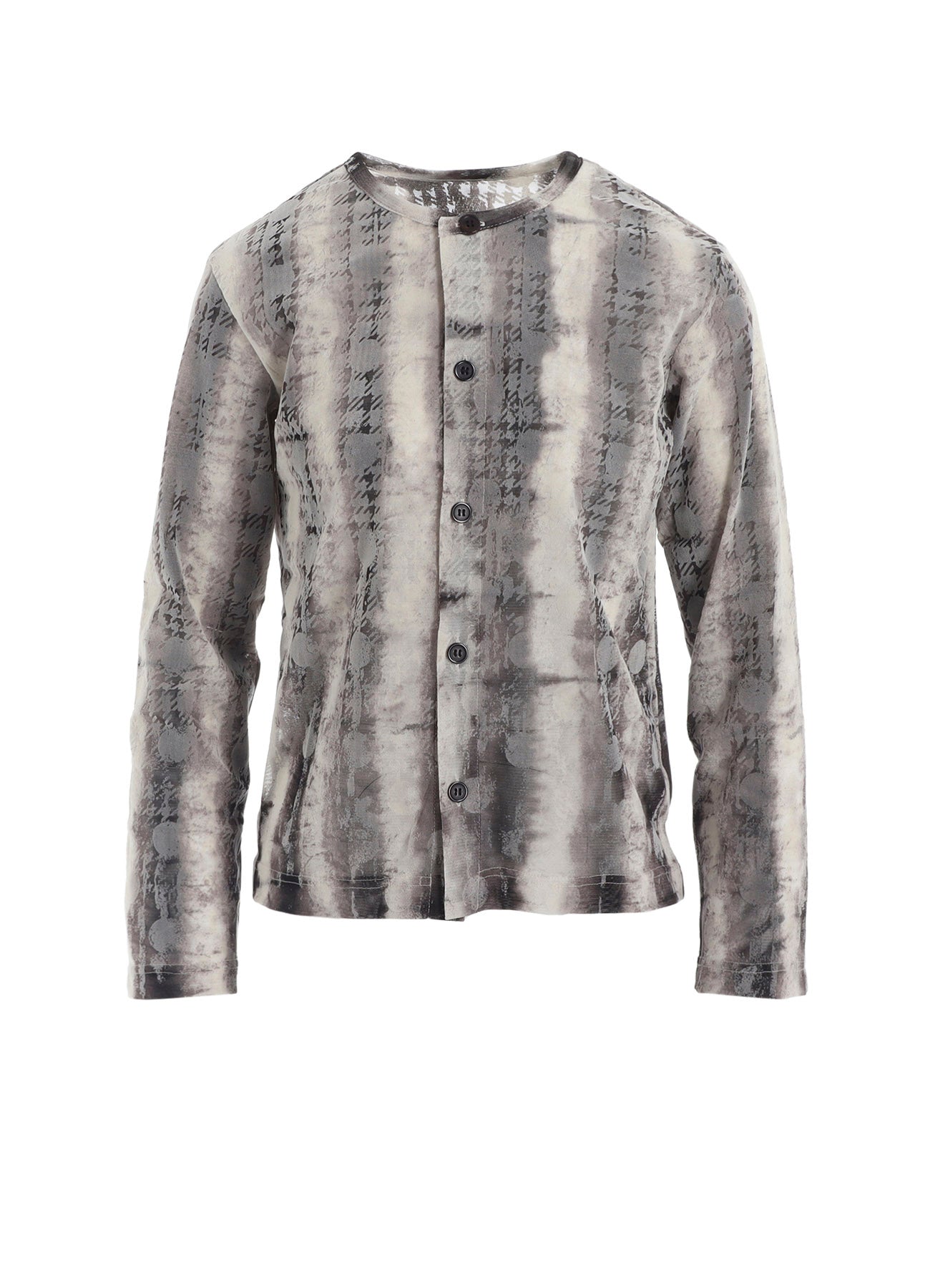 HOUNDTOOTH DOTS TULLE ROUND NECK LONG SLEEVE CARDIGAN – THE