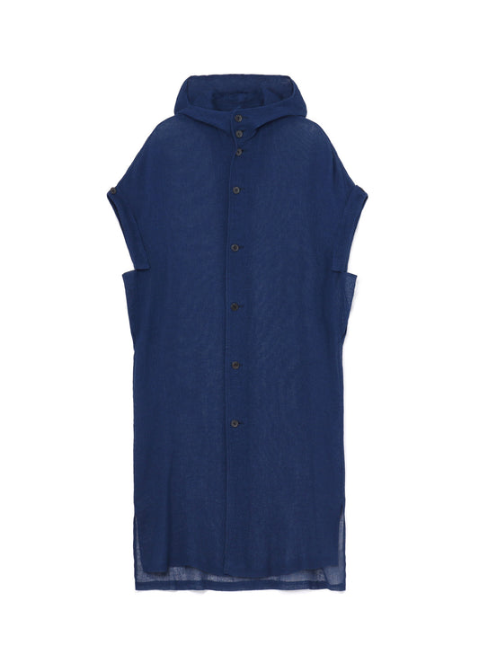 LENO CLOTH HOODED DRESS