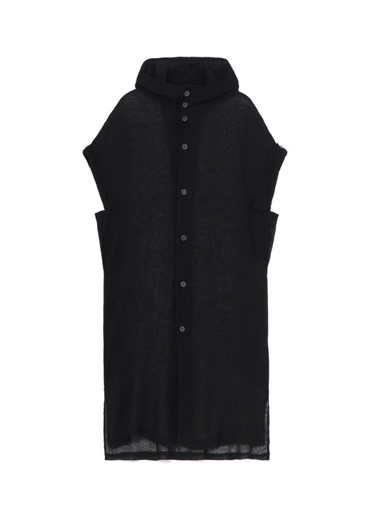 LENO CLOTH HOODED DRESS